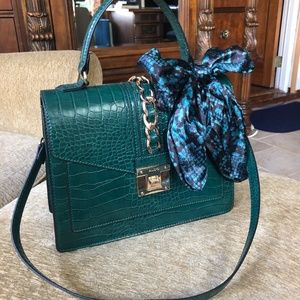 Aldo Purse, Bag, Satchel Green Faux Leather